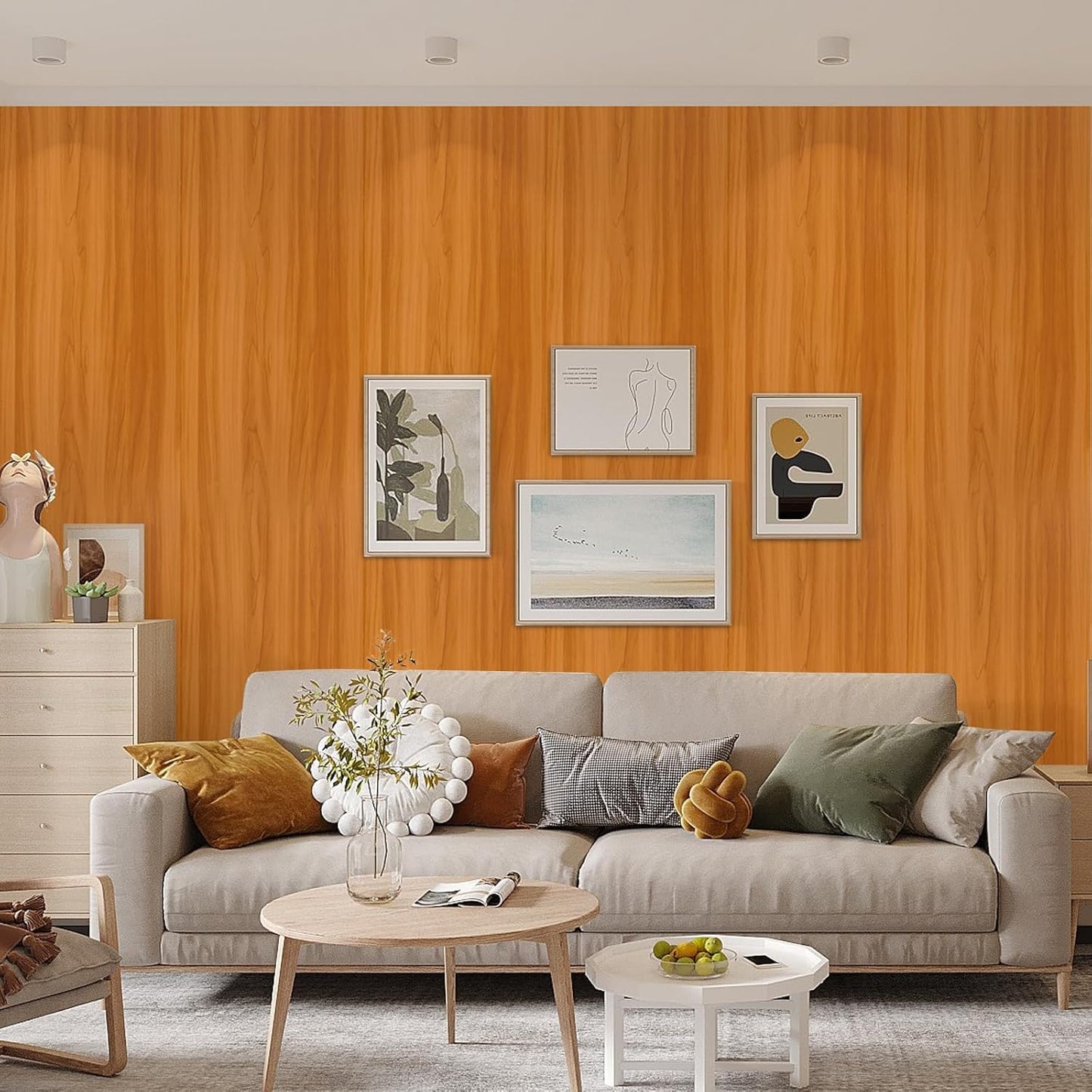 Brown Wood Wallpaper Peel and Stick 24 x 78 Inch Self Adhesive