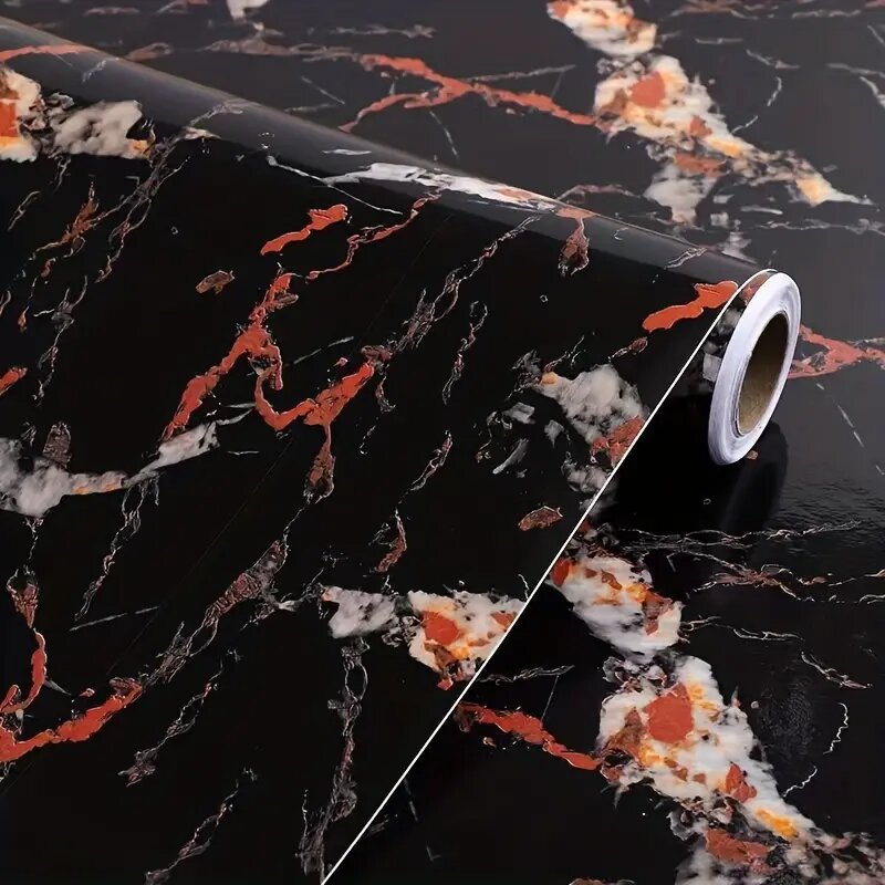 Contact Paper Black Marble Dark Granite Textured Waterproof Wallpaper Self Adhesive Removable Vinyl for Renter Countertop Bedroom Desk Cabinet Shelf Liner