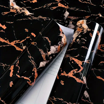 Contact Paper Black Marble Dark Granite Textured Waterproof Wallpaper Self Adhesive Removable Vinyl for Renter Countertop Bedroom Desk Cabinet Shelf Liner