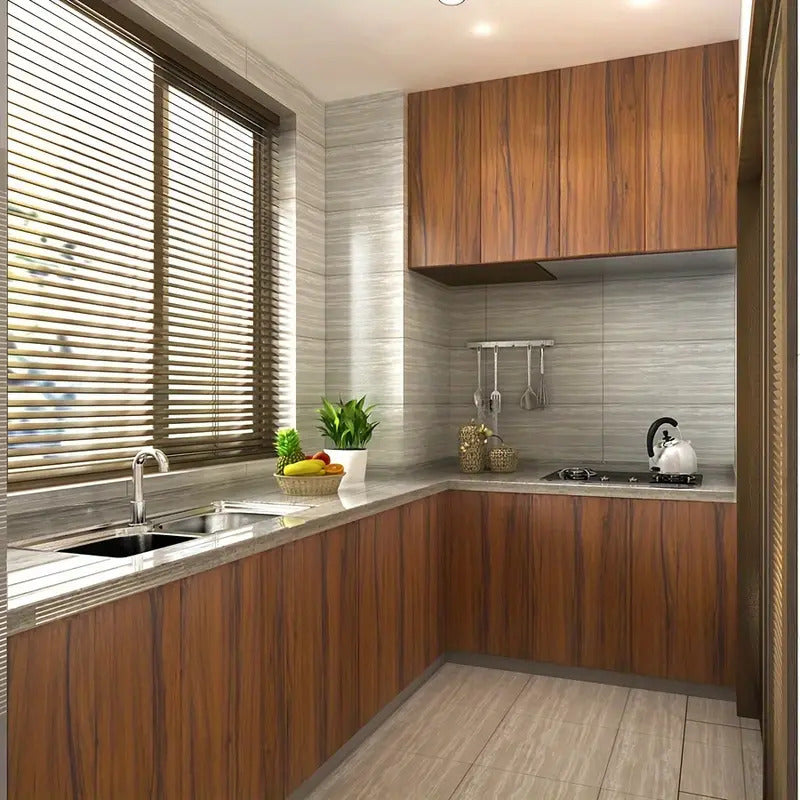 Wood Peel and Stick Wallpaper Waterproof Removable Self Adhesive Wall Paper Cover Wood Vinyl Wrap for Countertop