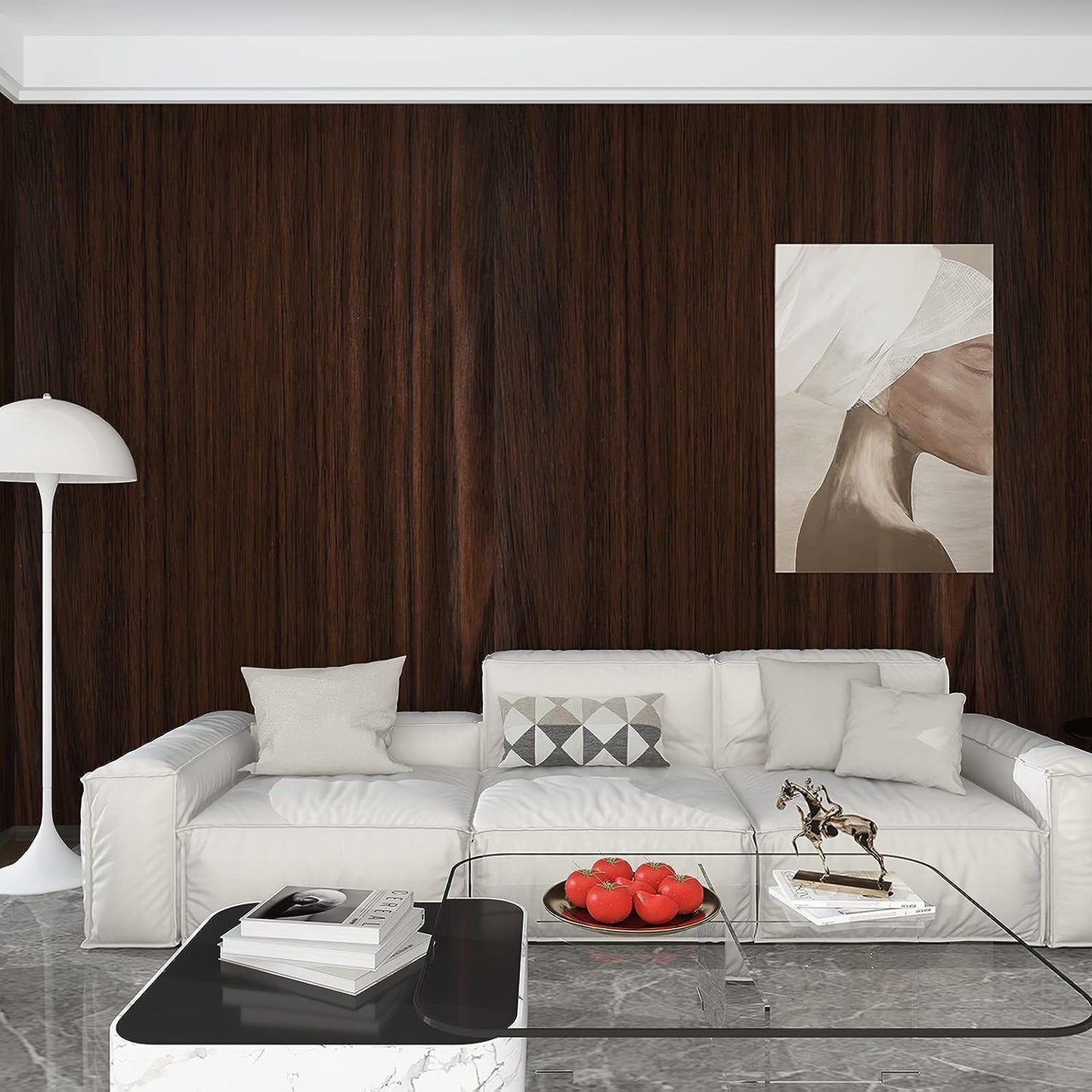 Wood Grain Contact Paper Peel and Stick Wallpaper Brown Faux Wooden Look Vinyl Wrap Self Adhesive Removable Wall Cover for Countertops Cabinets Drawers Shelf Furniture Decor