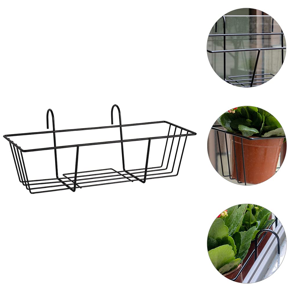 Railing Planter Holders Round Iron Hanging Fence Pot Basket, Over The Rail Indoor Outdoor Plant