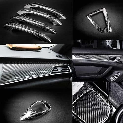 Carbon Fiber Vinyl Wrap, 5D Gloss Black Vinyl Wrap for Car, Self Adhesive Car DIY Interior Exterior