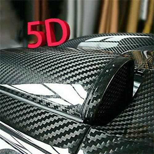 Carbon Fiber Vinyl Wrap, 5D Gloss Black Vinyl Wrap for Car, Self Adhesive Car DIY Interior Exterior