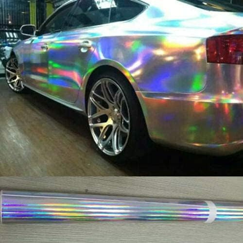 Holographic Glossy Car Wrap Adhesive Film Automotive Vinyl Sticker for Cars Motorcycle DIY Detailing Paper Air Release Decal