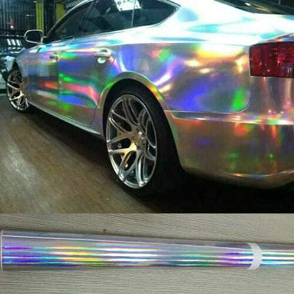 Holographic Glossy Car Wrap Adhesive Film Automotive Vinyl Sticker for Cars Motorcycle DIY Detailing Paper Air Release Decal