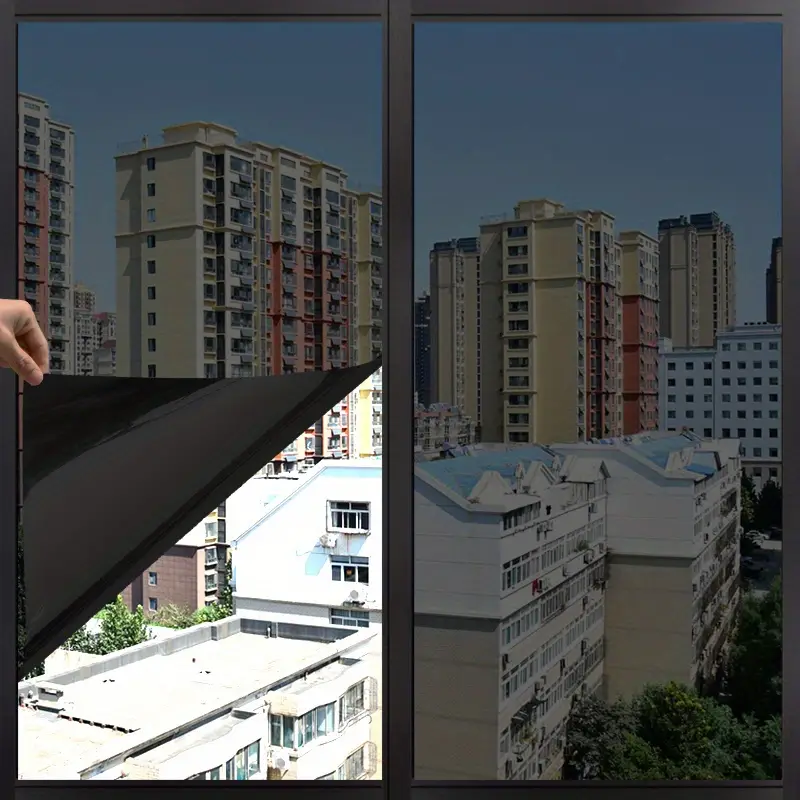 Window Privacy Film One Way, Reflective Mirror Window Tint for Home UV Heat Blocking See Out Not in Daytime Privacy Glass Doors Cover