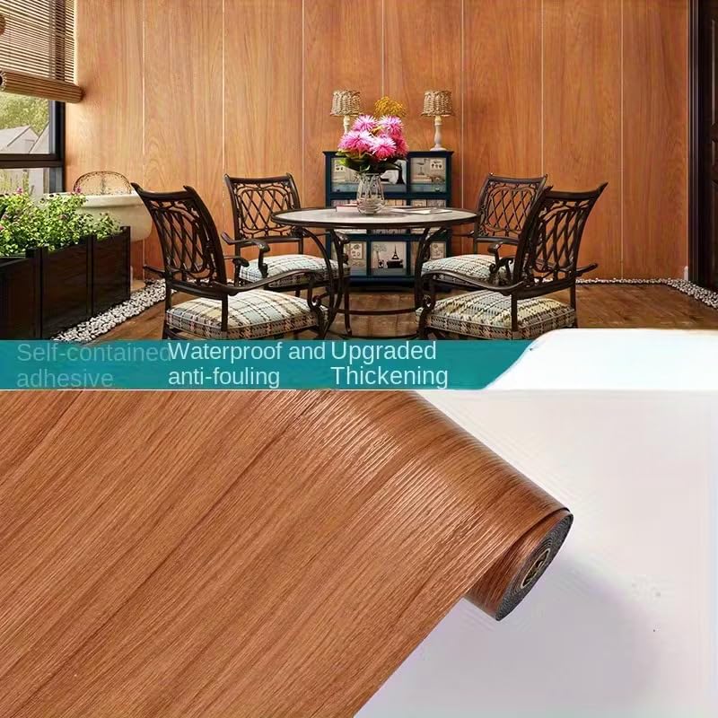 Peel and Stick Vinyl Floor Tile Roll Wood Plank Sticker,for Home Apartment Room Self Adhesive Easy DIY