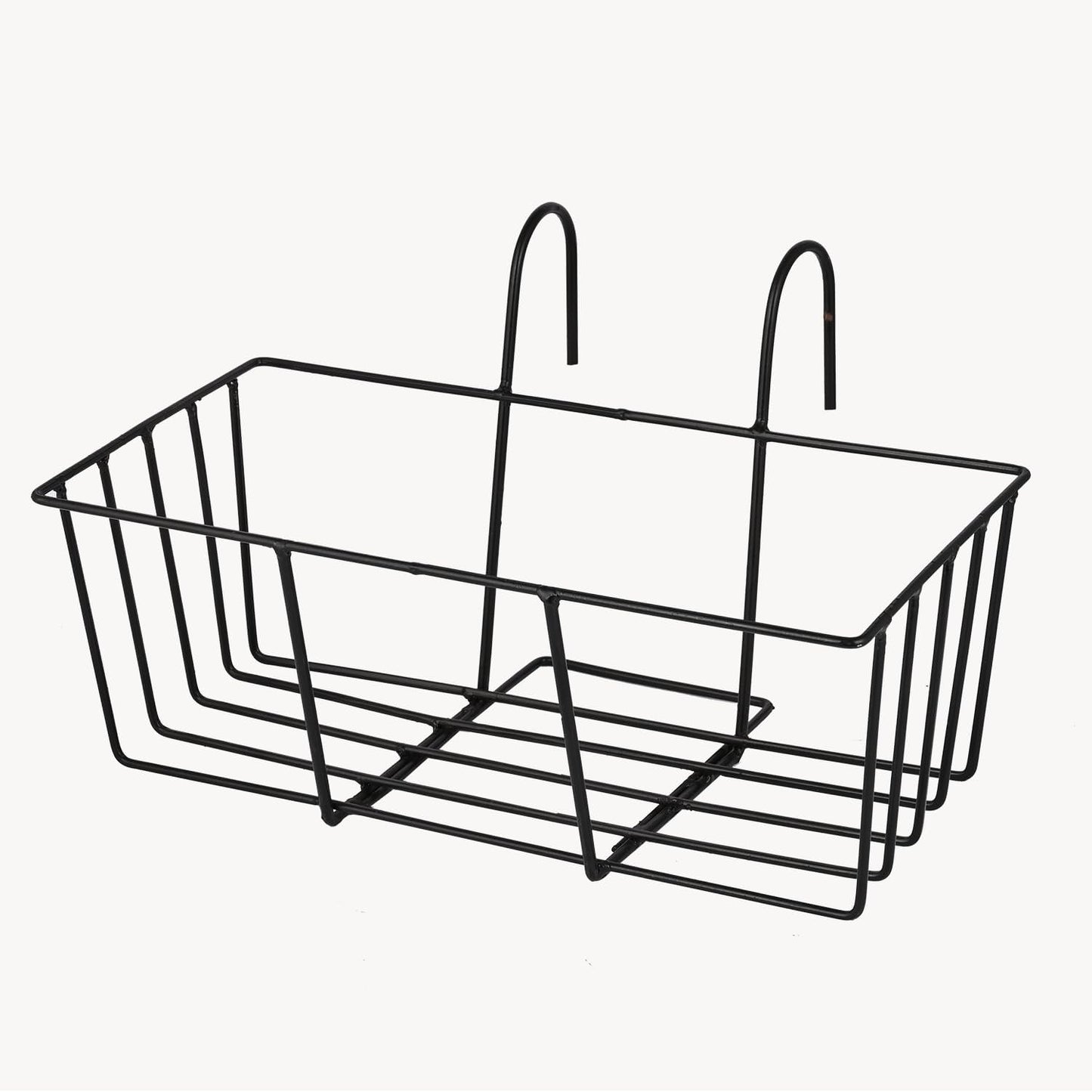 Railing Planter Holders Round Iron Hanging Fence Pot Basket, Over The Rail Indoor Outdoor Plant