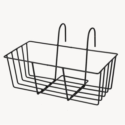 Railing Planter Holders Round Iron Hanging Fence Pot Basket, Over The Rail Indoor Outdoor Plant