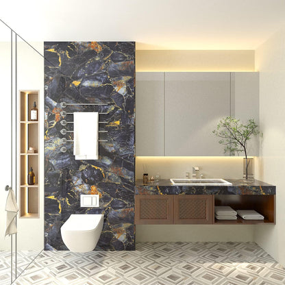 Blue Marble Contact Paper Granite Wallpaper Peel and Stick Self-Adhesive Waterproof Removable for Renters Table