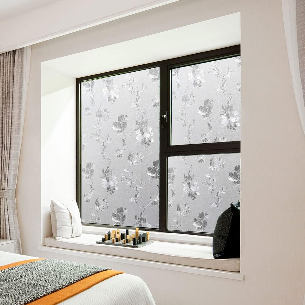Window Film, Decorative Window Privacy Film, 3D Stained Glass Window Sticker,Anti-UV Sun Blocker Heat Control for Home