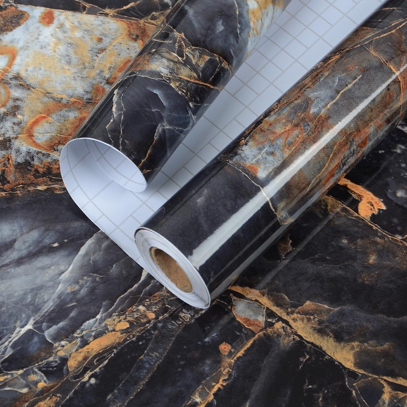 Blue Marble Contact Paper Granite Wallpaper Peel and Stick Self-Adhesive Waterproof Removable for Renters Table