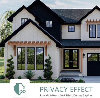 One Way Daytime Window Privacy Film See Out Not in, Window Tint for Home, Reflective Mirror Glass Windows Coverings Sun Heat UV Blocking,Green