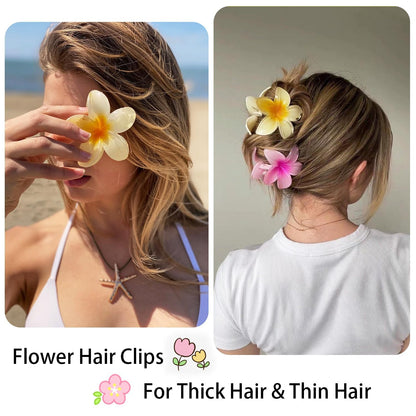 Flower Hair Claw Clips for Women Plumeria Claw 4Pcs