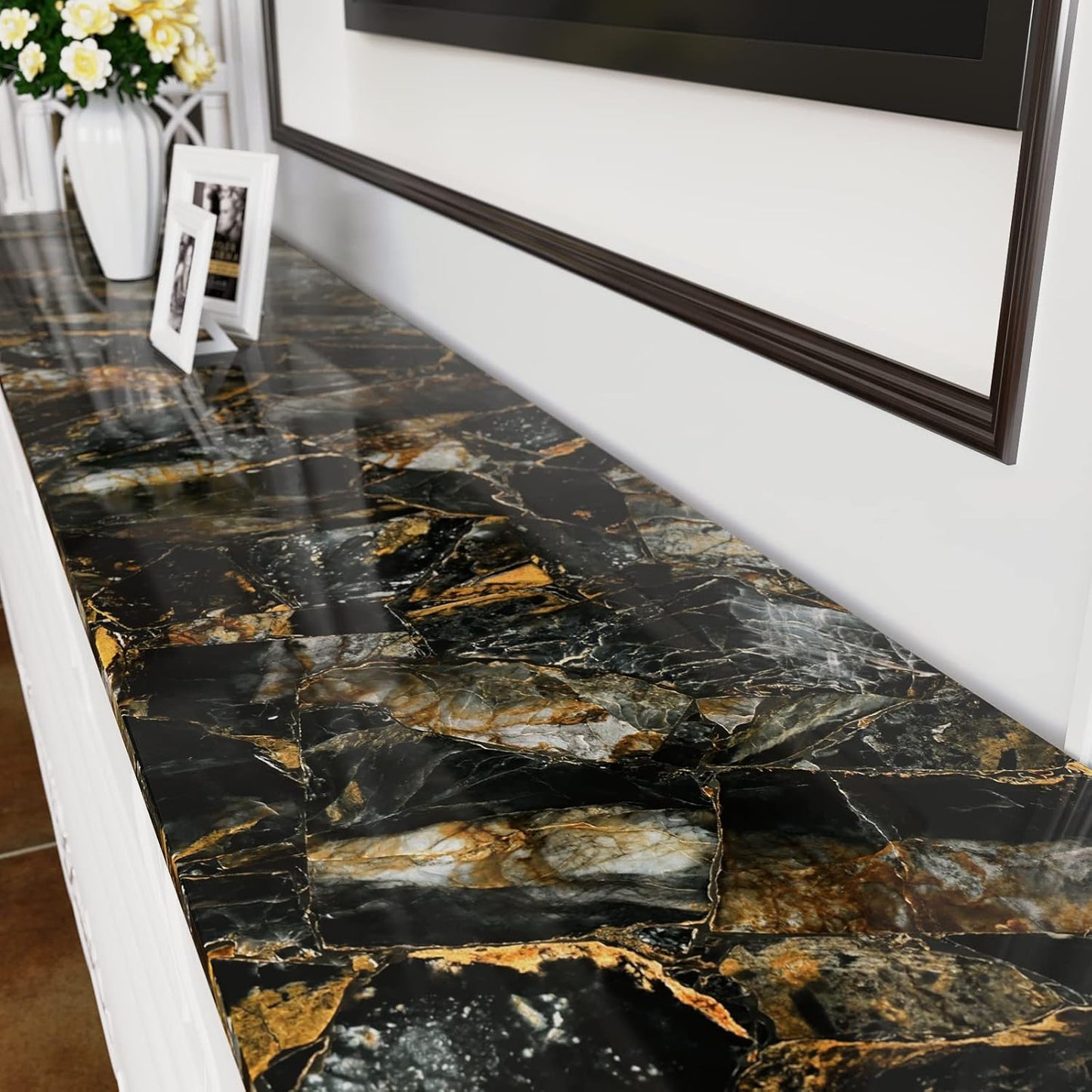 Self-Adhesive & Removable 24 x 78 Inch  Wall Paper for Countertop Furniture Kitchen Wall