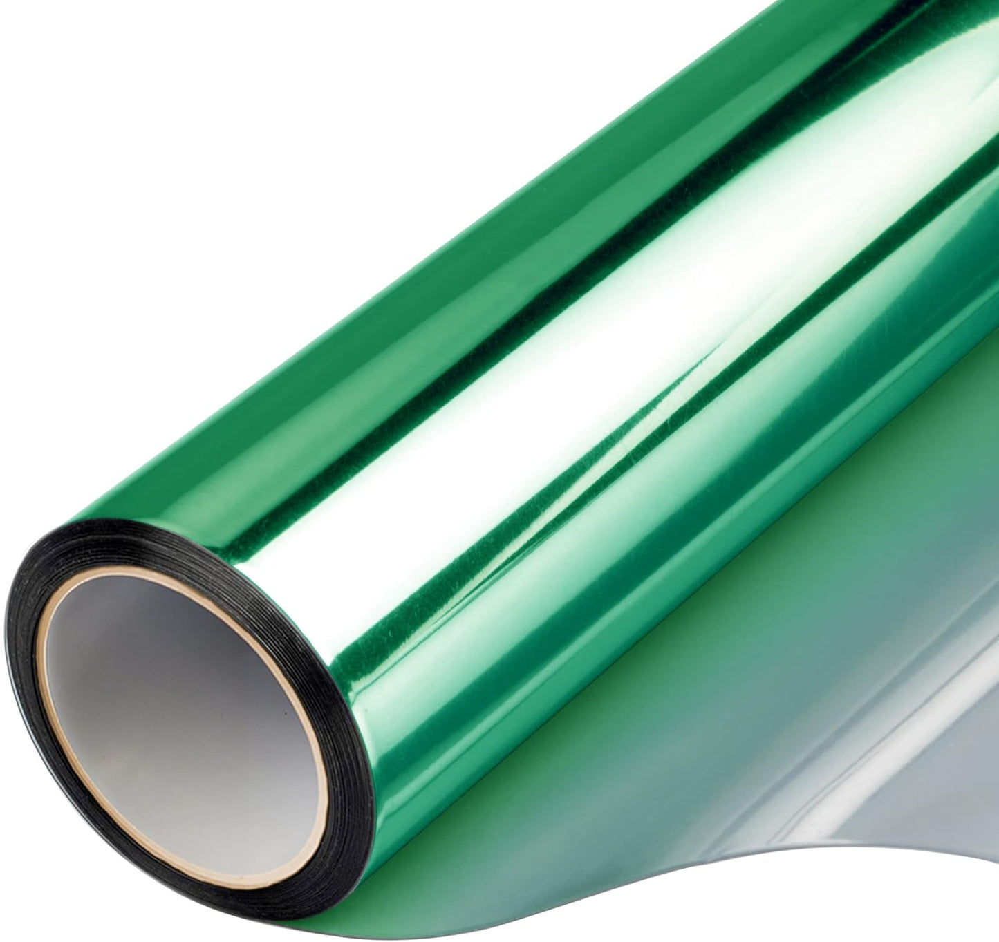 One Way Daytime Window Privacy Film See Out Not in, Window Tint for Home, Reflective Mirror Glass Windows Coverings Sun Heat UV Blocking,Green