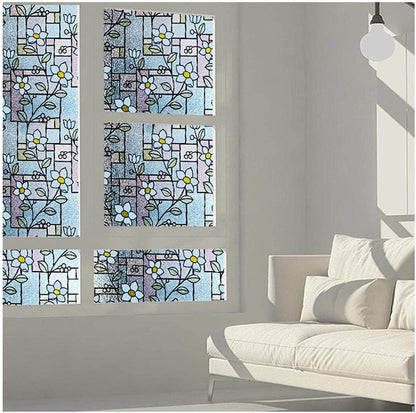 Stained Glass Window Film, Window Clings, Window Privacy Film  Clings 3D Decorative Colorful Glass Decals