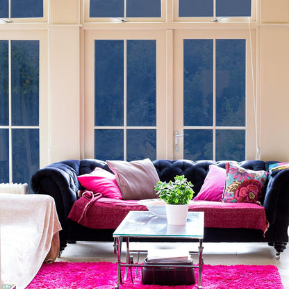 One Way Window Privacy Film Tint for Home, Sun Heat UV Blocking Control Reflective Adhesive Mirror Tint See Out Not in Office Door Covering,Ink Blue