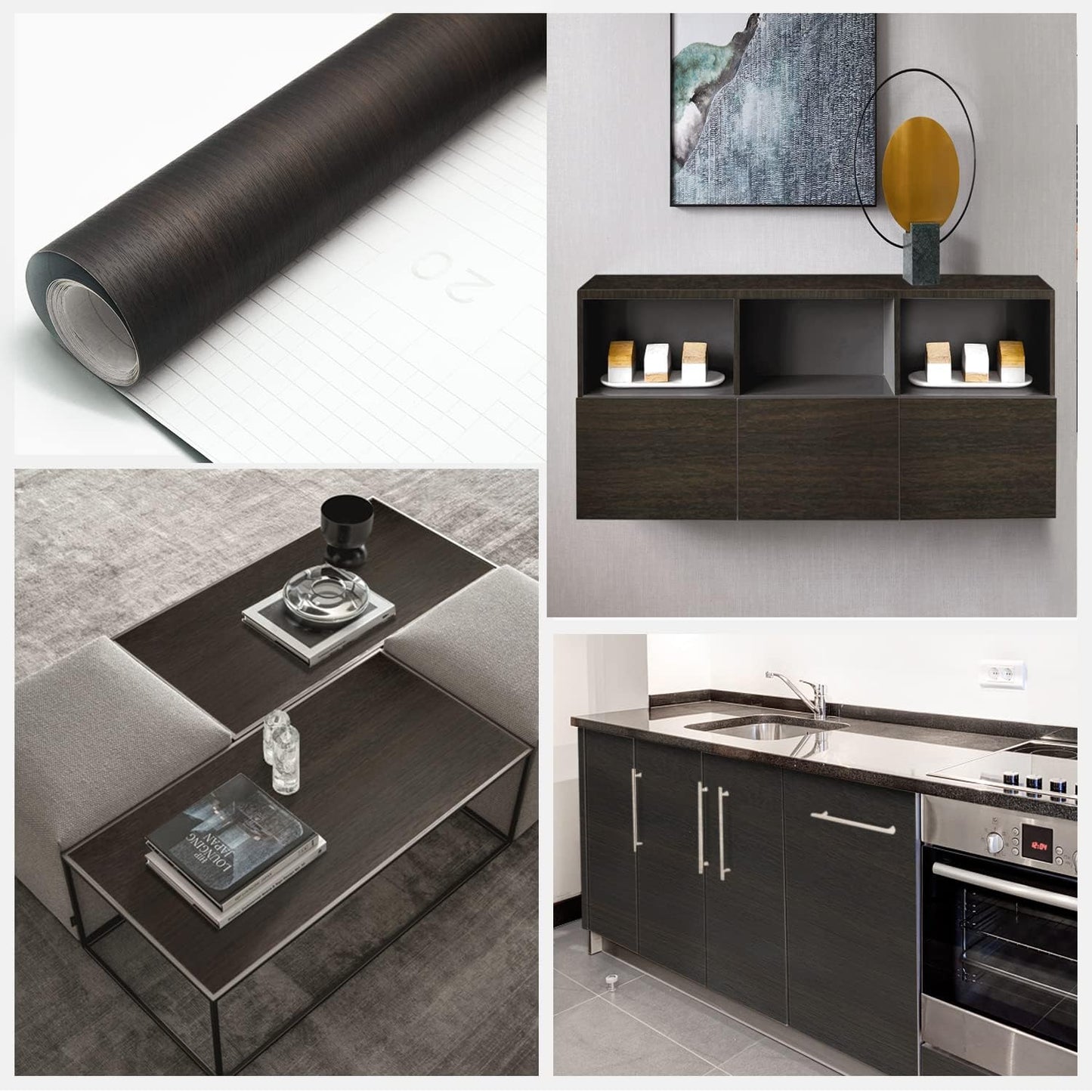 Contact Paper Black Marble Dark Granite Textured Waterproof Wallpaper Self Adhesive Removable Vinyl for Renter Countertop Bedroom Desk Cabinet Shelf Liner