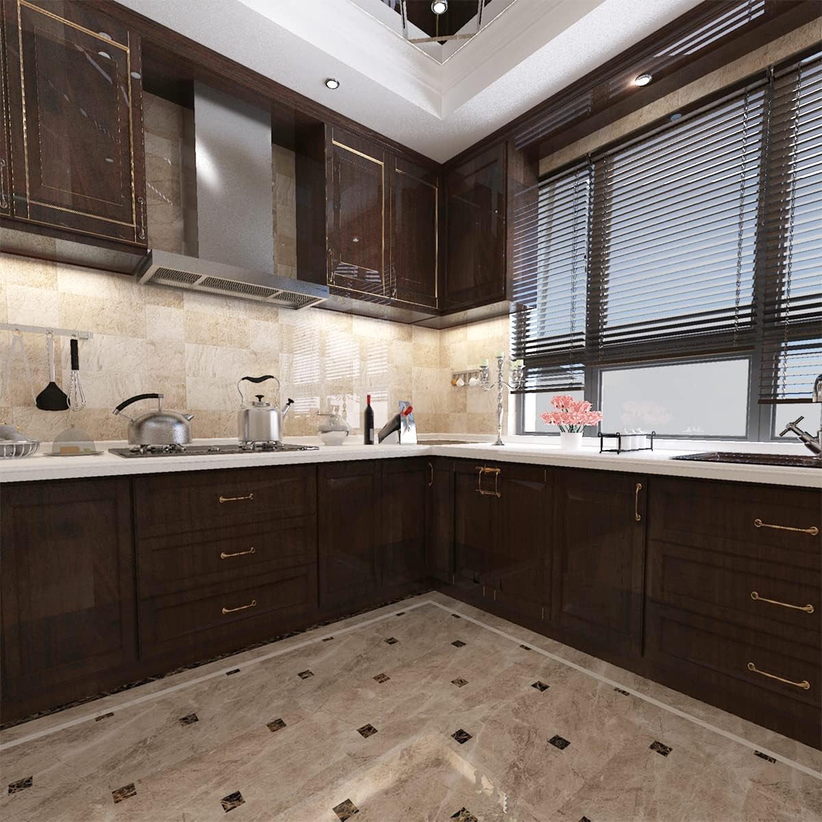 Wood Grain Contact Paper Peel and Stick Wallpaper Brown Faux Wooden Look Vinyl Wrap Self Adhesive Removable Wall Cover for Countertops Cabinets Drawers Shelf Furniture Decor