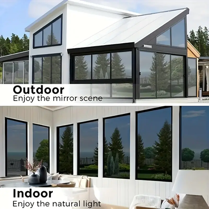 Window Privacy Film One Way, Reflective Mirror Window Tint for Home UV Heat Blocking See Out Not in Daytime Privacy Glass Doors Cover