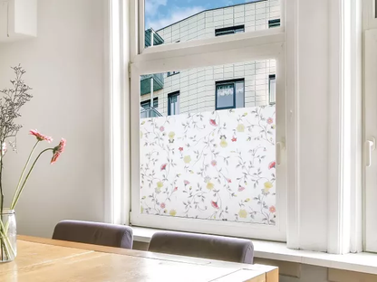 Window Privacy Film - Stained Glass Window Film Static Cling UV & Heat Blocking Rainbow Window Film for Glass Doors, Bedroom Windows,Floral