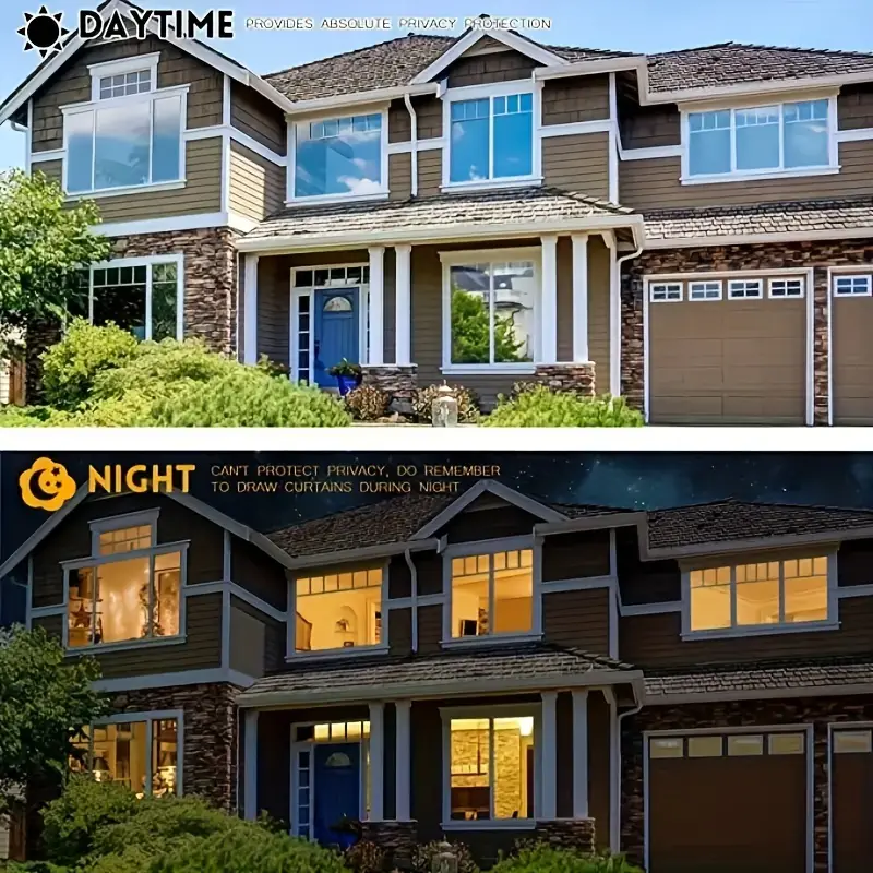 Window Privacy Film One Way, Reflective Mirror Window Tint for Home UV Heat Blocking See Out Not in Daytime Privacy Glass Doors Cover