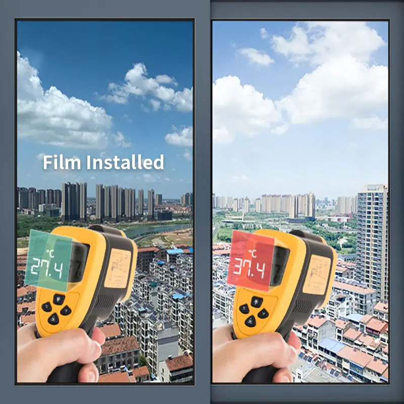 Window Privacy Film One Way, Reflective Mirror Window Tint for Home UV Heat Blocking See Out Not in Daytime Privacy Glass Doors Cover